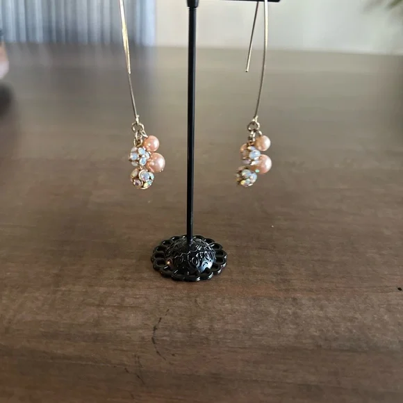 Cache Golden Rhinestone Earrings - Picture 6 of 6